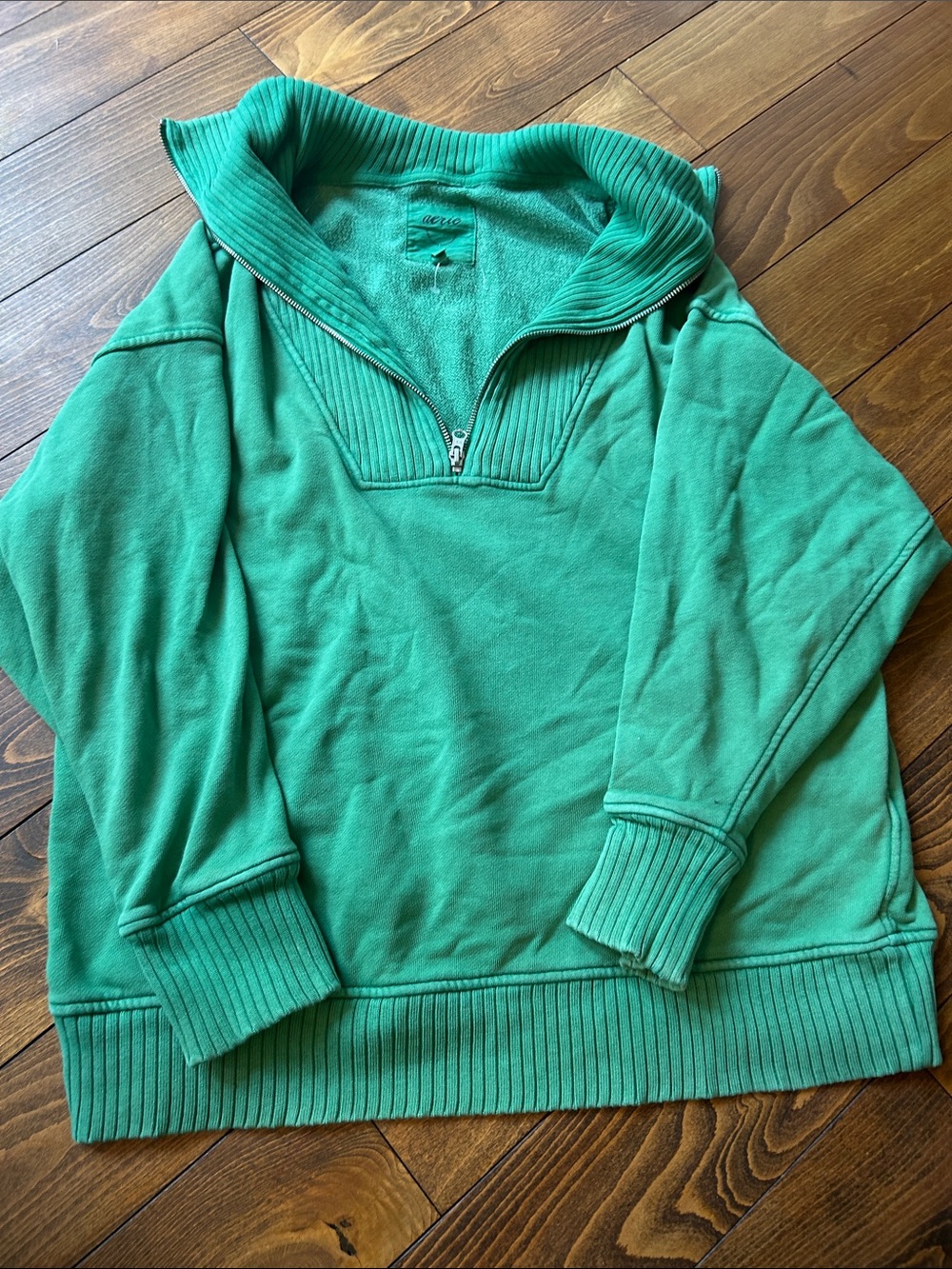 Aerie Green Half-Zip Women's Sweater